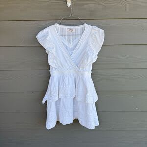 Krma white mini tiered dress